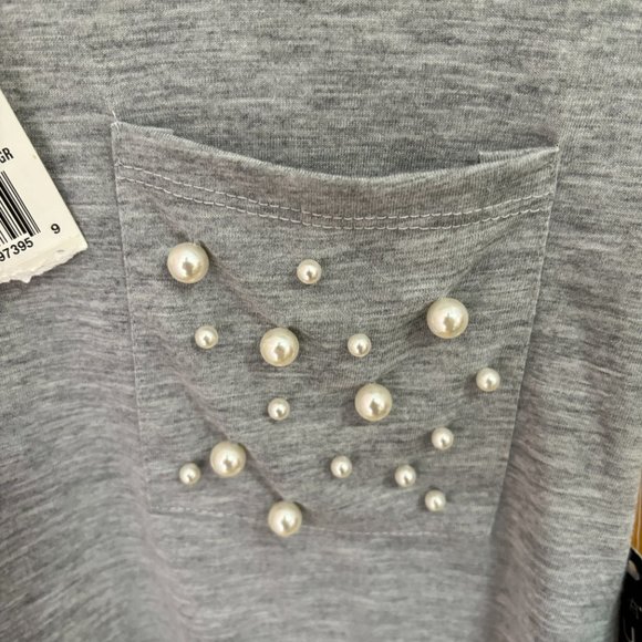 Crave Frame Pearl Pocket Almost Famous Heather Gray Shirt - Picture 5 of 10